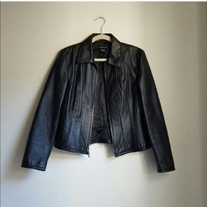 Victorias Secret real leather black jacket M